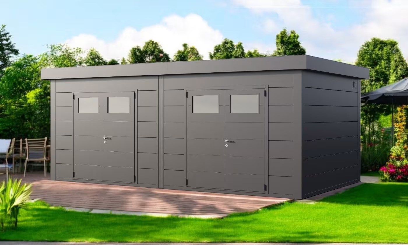 Metall-Gartenhaus Classico DUO / 3336+ / Anthrazit – 642 × 358 cm – 22,98 m² – Bild 2