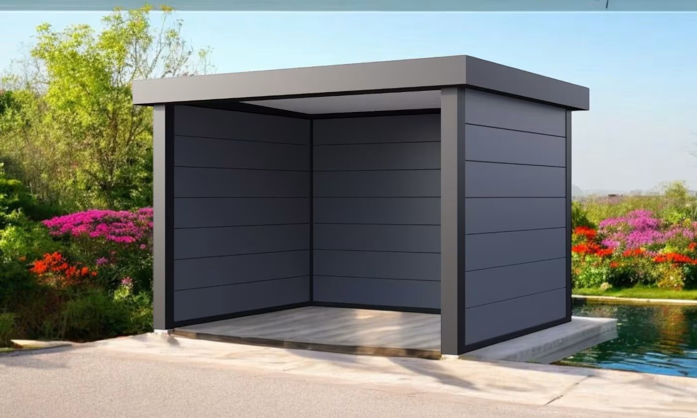 Metall-Poolhaus Singolo 3630 Hellgrau | Telluria – Bild 3