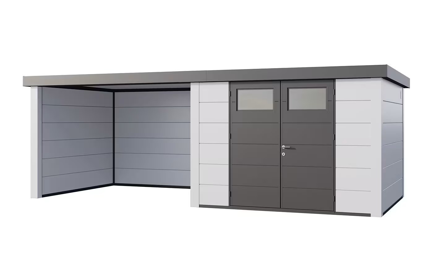 Metall-Gartenhaus Eléganto 3330 Weiß / Anthrazit | Telluria