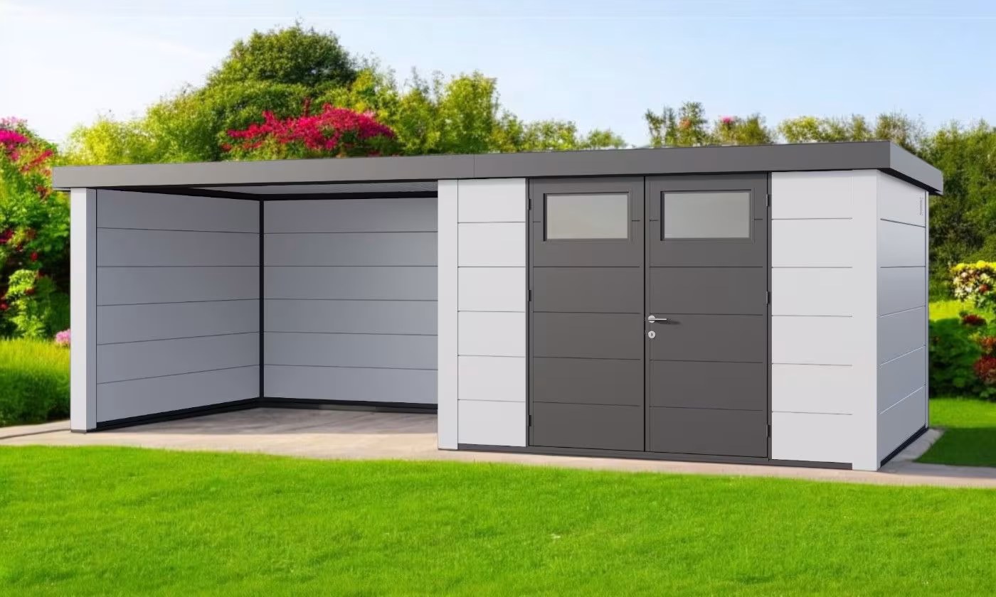 Metall-Gartenhaus Eléganto 3330 Weiß / Anthrazit | Telluria – Bild 2