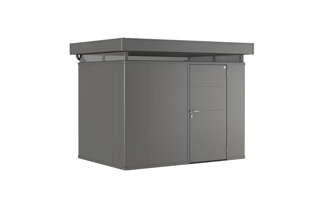 Metall-Gartenhaus CasaNova 3×2, Tür rechts – Dunkelgrau metallic