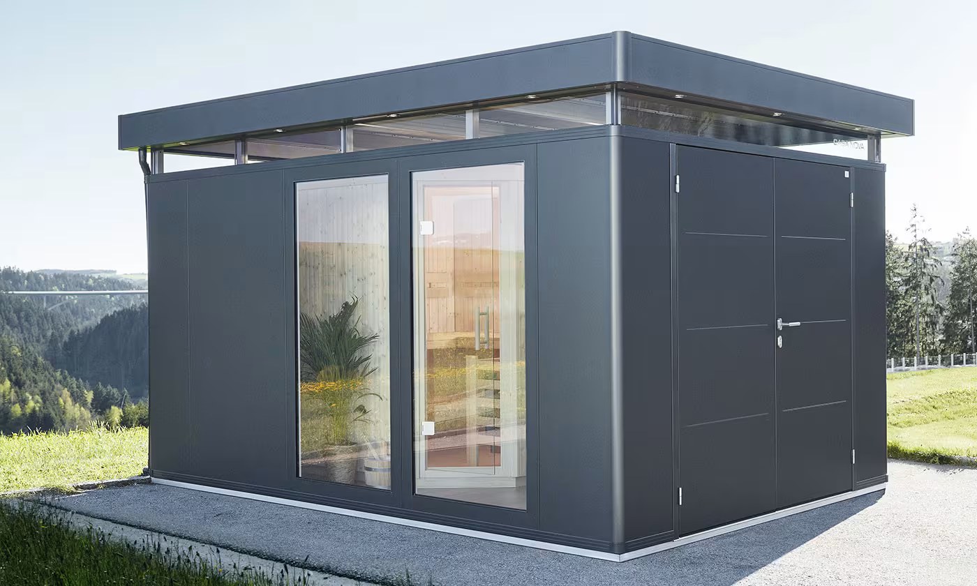Verglaste Seitenwand für Metall-Gartenhaus Casanova Biohort