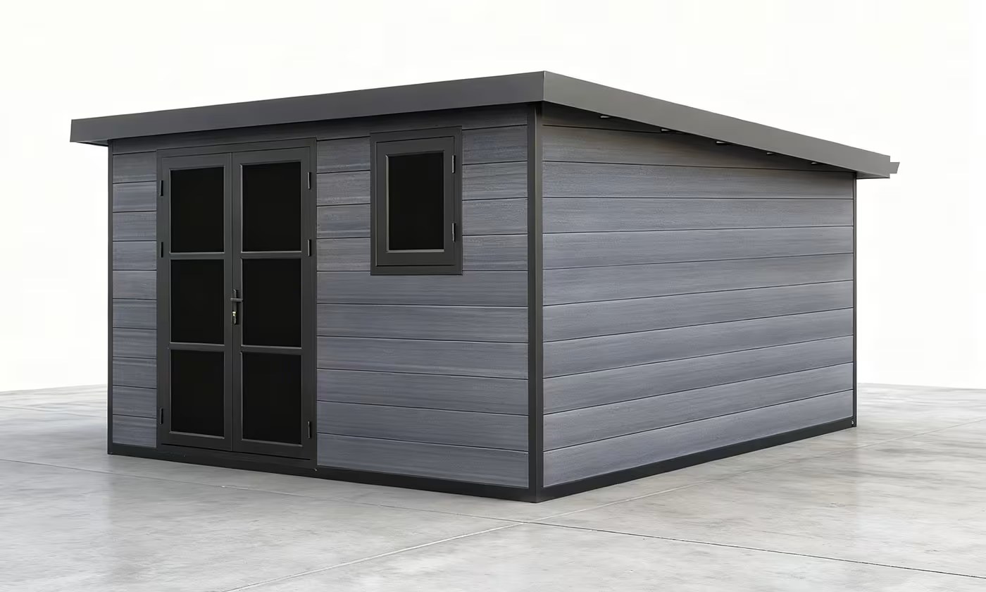 Verbundwerkstoff-Gartenhaus Agia, Pultdach, 3.7×3.7m, 13,69m² – Bild 8