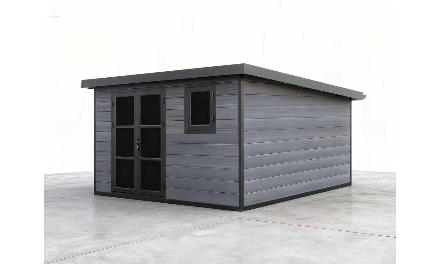 Verbundwerkstoff-Gartenhaus Agia, Pultdach, 3.7×3.7m, 13,69m²