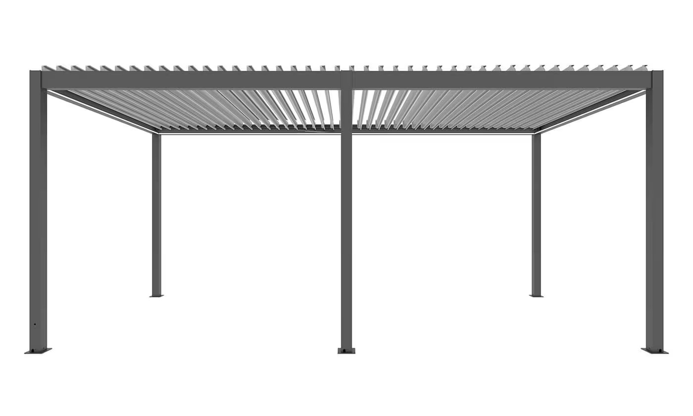 Motorisierte bioklimatische Alu-Pergola Windsor 6x4m 46NB Anthrazit & weiß