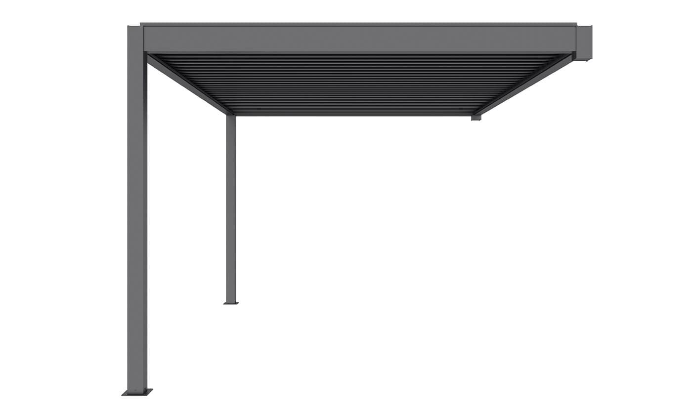 Manuelle bioklimatische Anlehn-Pergola Alu Chantilly 3x3m 33N Anthrazit