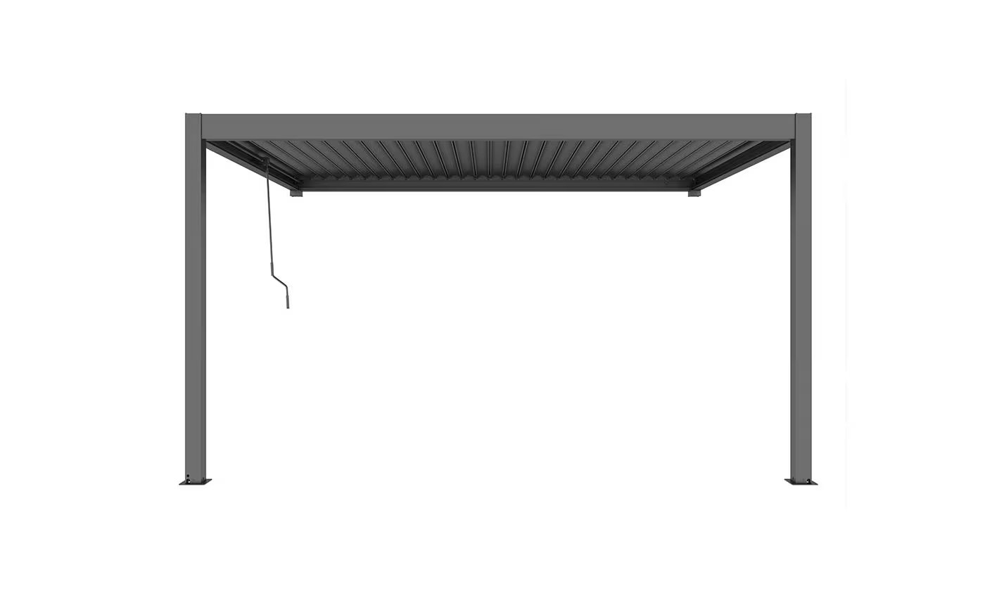 Manuelle bioklimatische Anlehn-Pergola Alu Chantilly 3x3m 33N Anthrazit – Bild 4