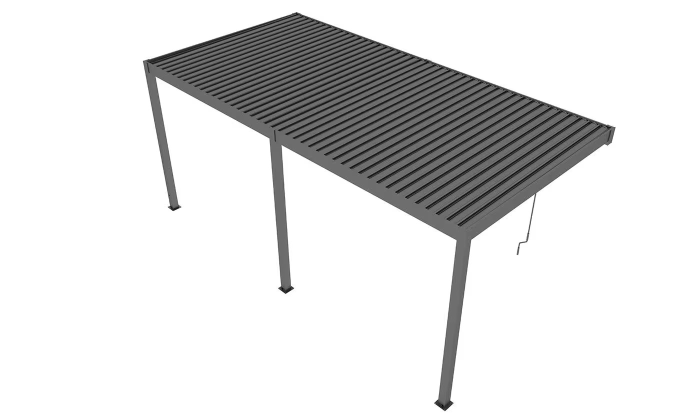 Manuelle bioklimatische Anlehn-Pergola Alu Chantilly 3×5.8m 36 Anthrazit – Bild 5