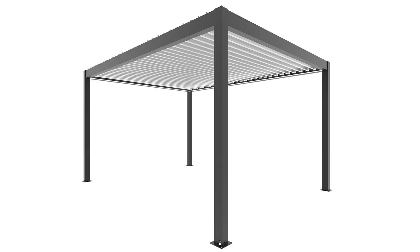 Motorisierte bioklimatische Alu-Pergola Windsor 3x3m 33NB Anthrazit
