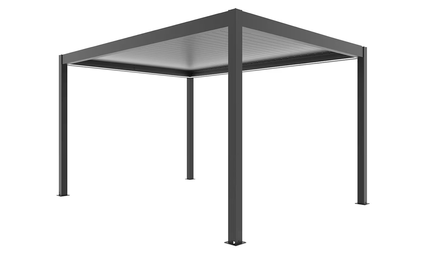 Motorisierte bioklimatische Alu-Pergola Windsor 3x4m 34N Anthrazit