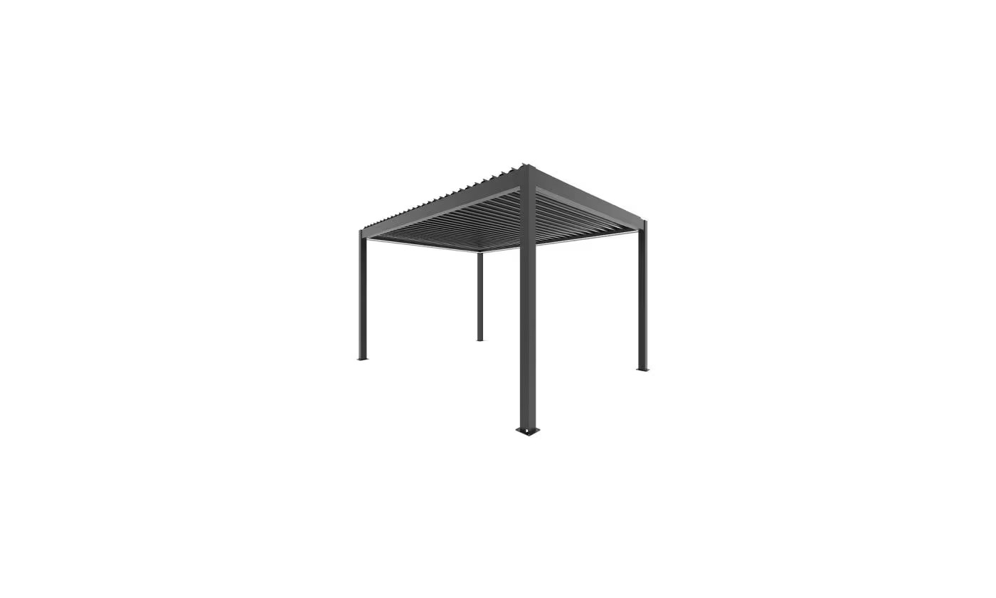 Motorisierte bioklimatische Alu-Pergola Windsor 4x4m 44N Anthrazit