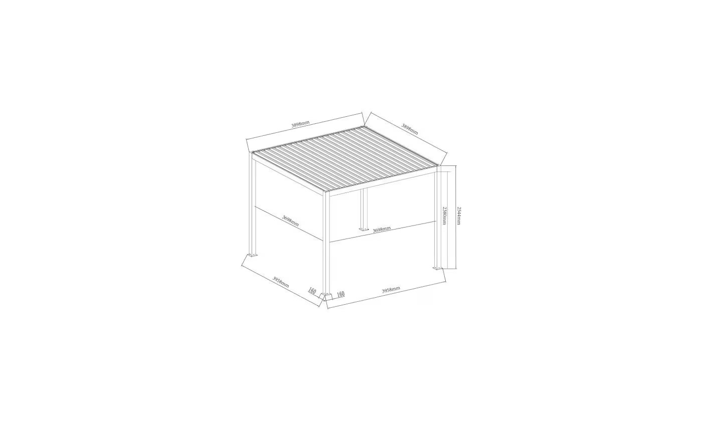 Motorisierte bioklimatische Alu-Pergola Windsor 4x4m 44N Anthrazit – Bild 2