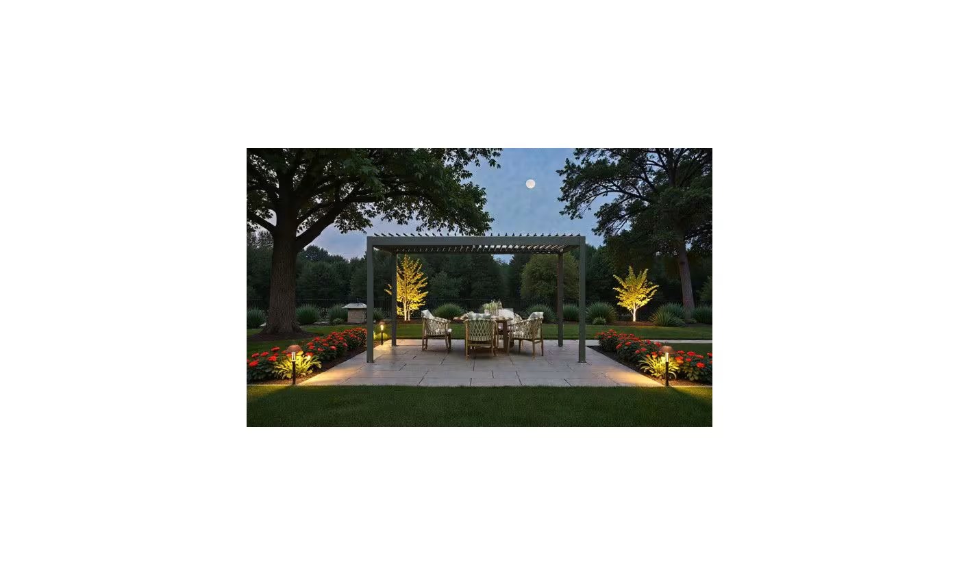 Motorisierte bioklimatische Alu-Pergola Windsor 4x4m 44N Anthrazit – Bild 4
