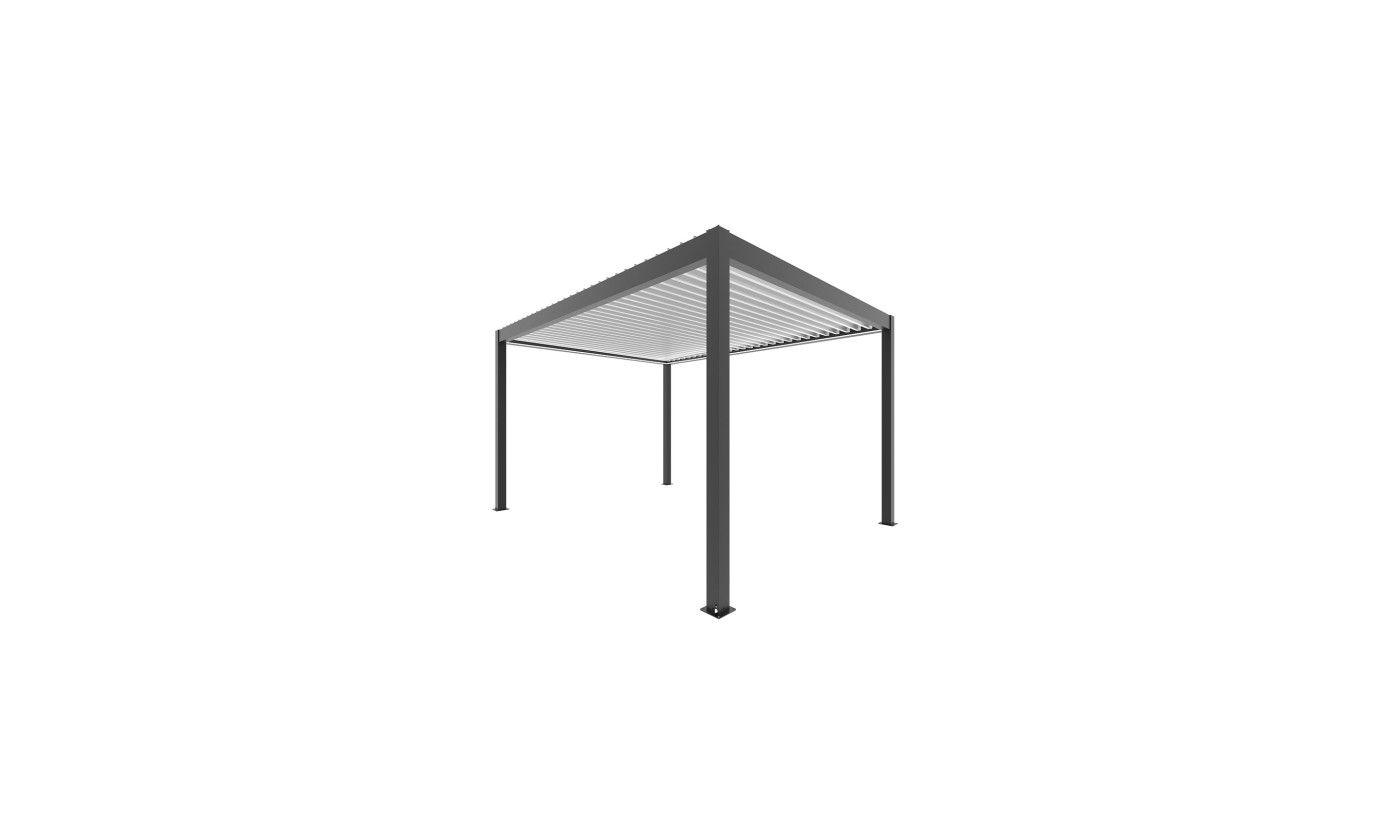 Motorisierte bioklimatische Alu-Pergola Windsor 4x4m 44NB Anthrazit & weiß