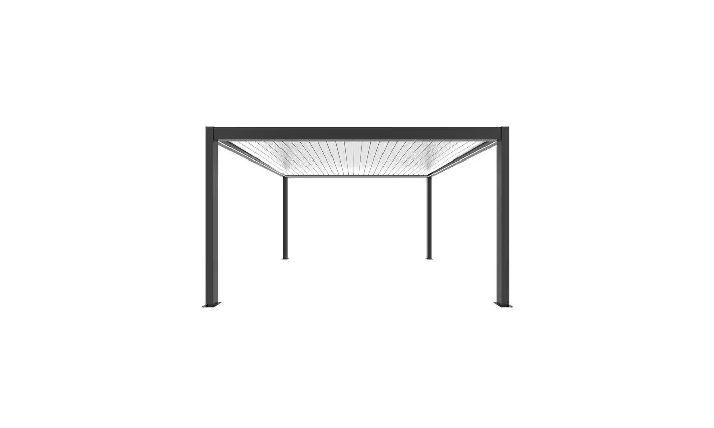 Motorisierte bioklimatische Alu-Pergola Windsor 4x4m 44NB Anthrazit & weiß – Bild 3