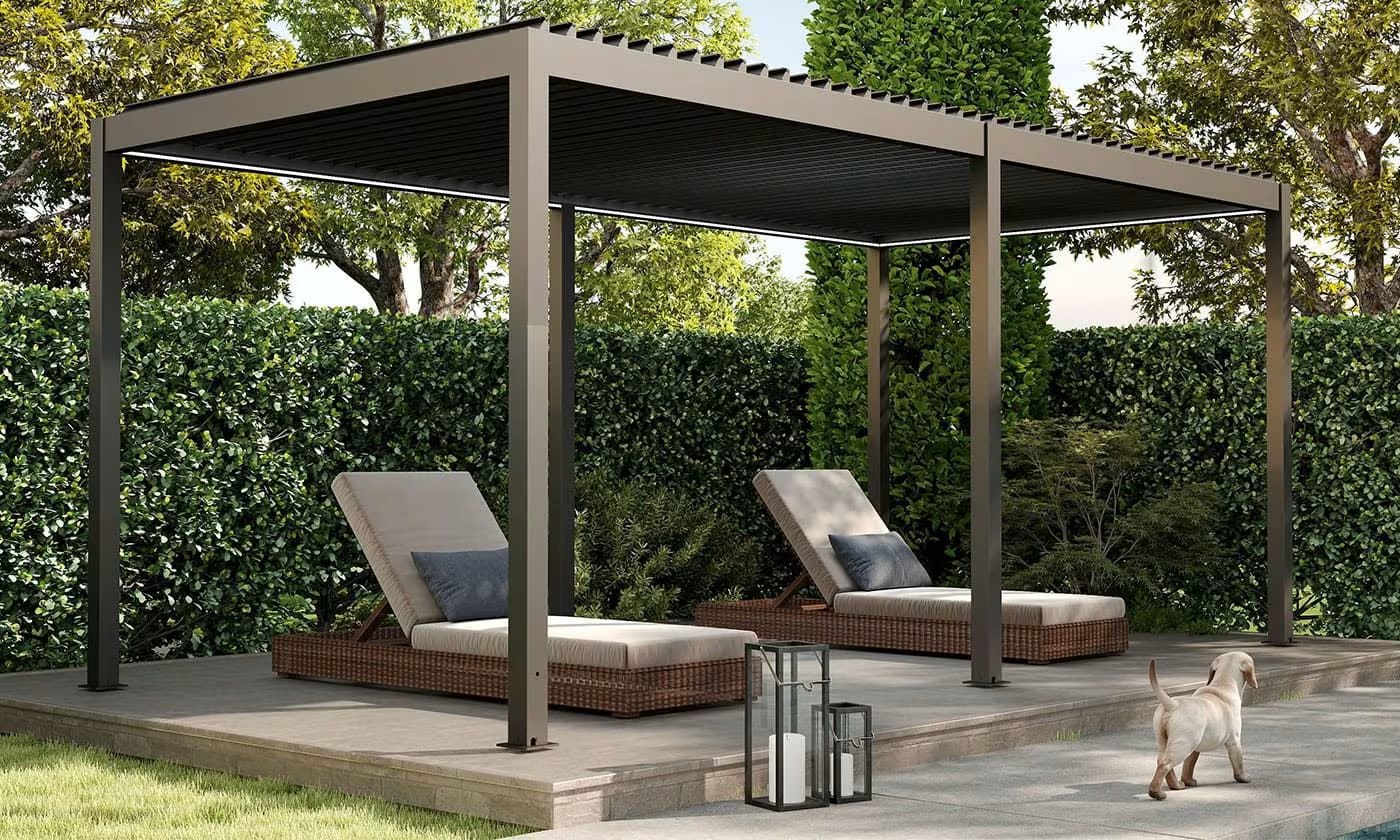 Motorisierte bioklimatische Alu-Pergola Windsor 5.8x3m 36N Anthrazit – Bild 2