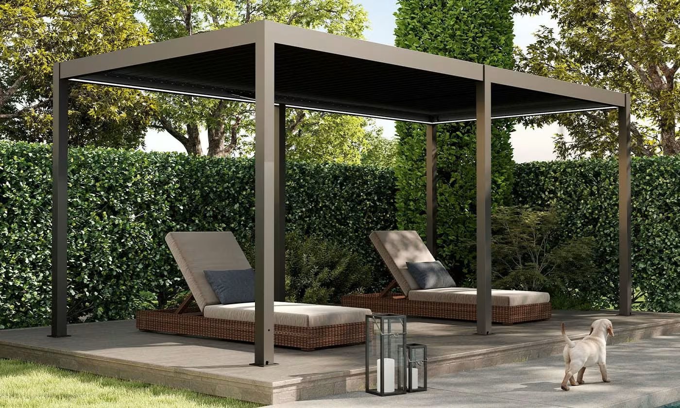Motorisierte bioklimatische Alu-Pergola Windsor 5.8x3m 36N Anthrazit – Bild 4