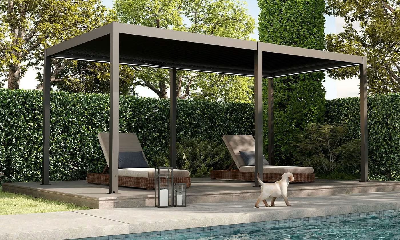 Motorisierte bioklimatische Alu-Pergola Windsor 5.8x3m 36N Anthrazit – Bild 6