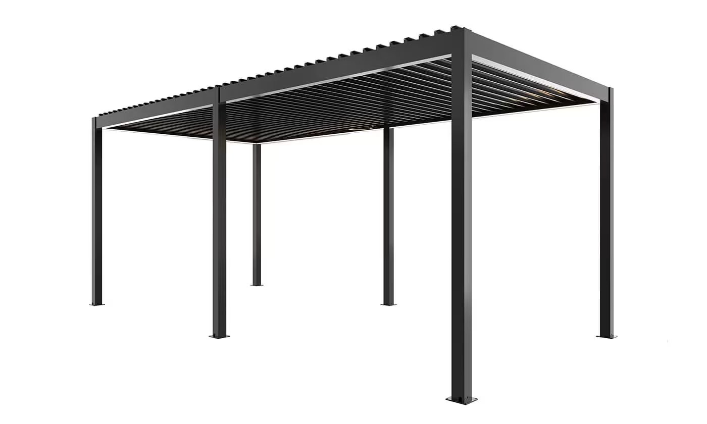 Motorisierte bioklimatische Alu-Pergola Windsor 5.8x3m 36N Anthrazit