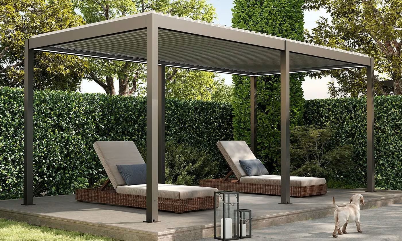 Motorisierte bioklimatische Alu-Pergola Windsor 5.8x3m 36NB Anthrazit & weiß – Bild 4