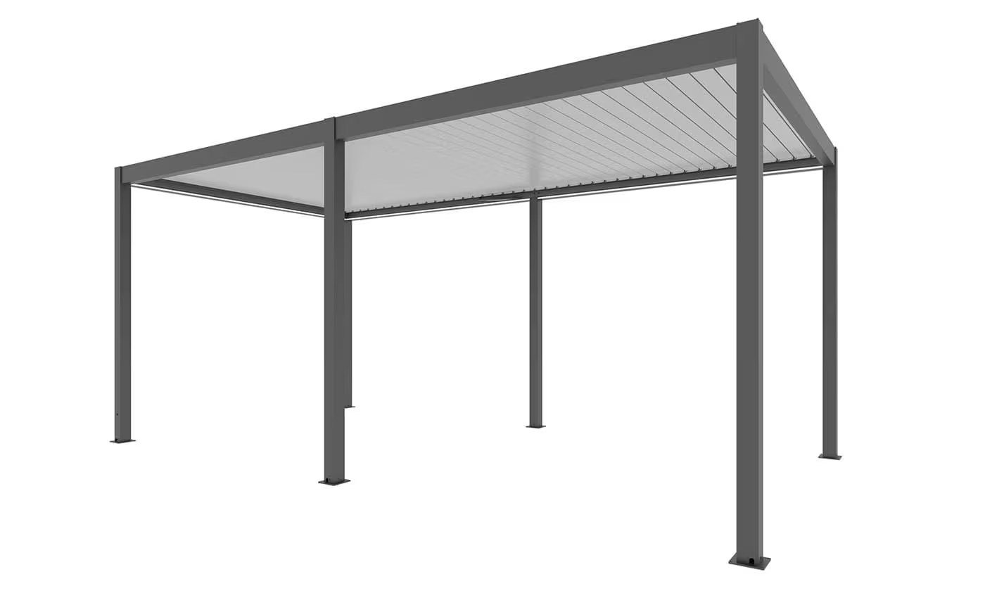 Motorisierte bioklimatische Alu-Pergola Windsor 5.8x3m 36NB Anthrazit & weiß