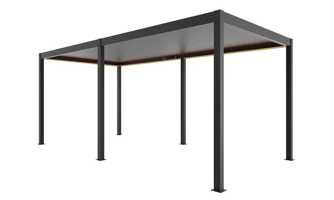 Motorisierte bioklimatische Alu-Pergola Windsor 6x4m 46N Anthrazit