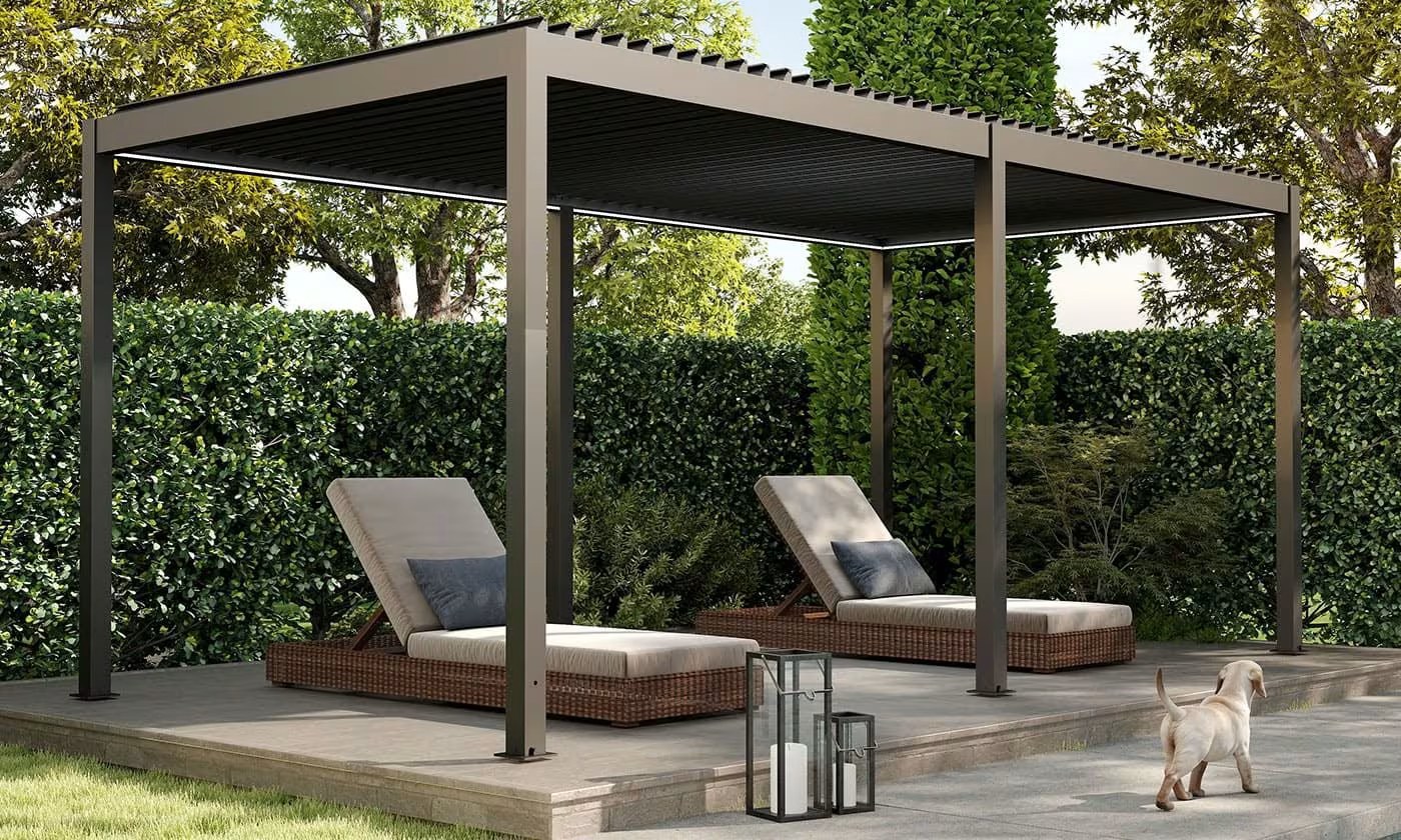 Motorisierte bioklimatische Alu-Pergola Windsor 6x4m 46N Anthrazit – Bild 2