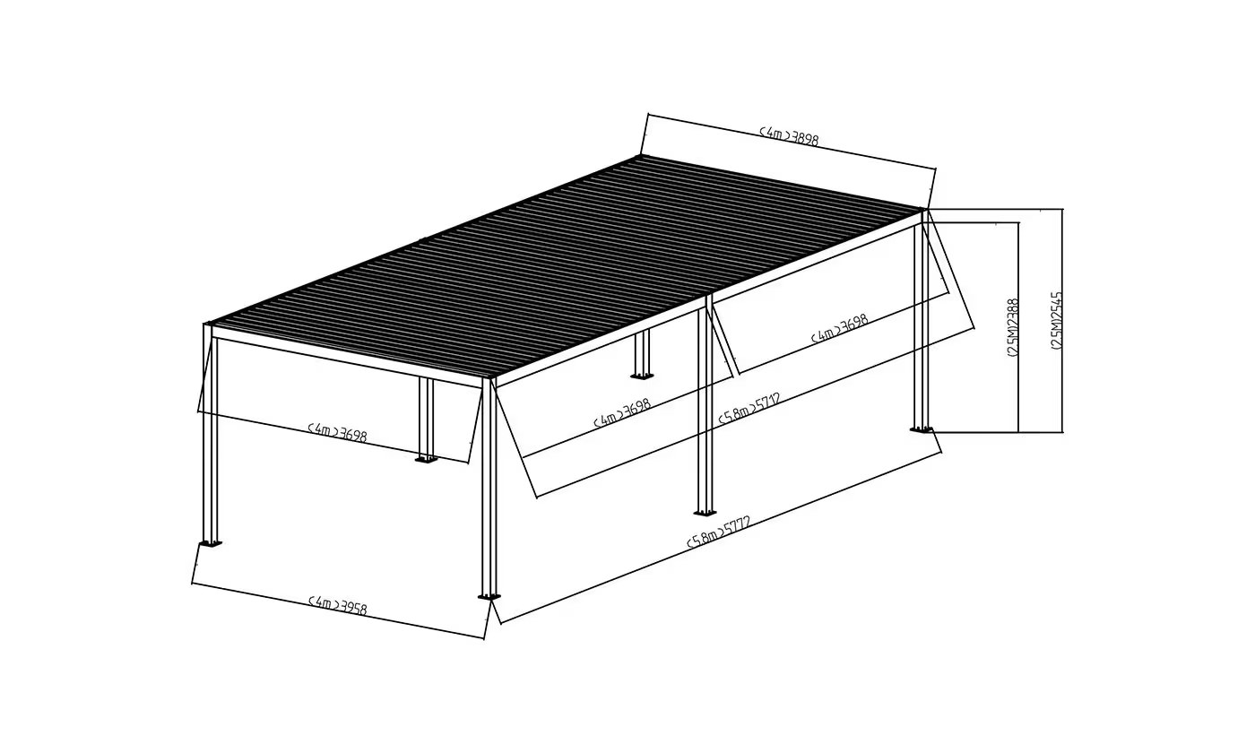 Motorisierte bioklimatische Alu-Pergola Windsor 6x4m 46B weiß – Bild 2