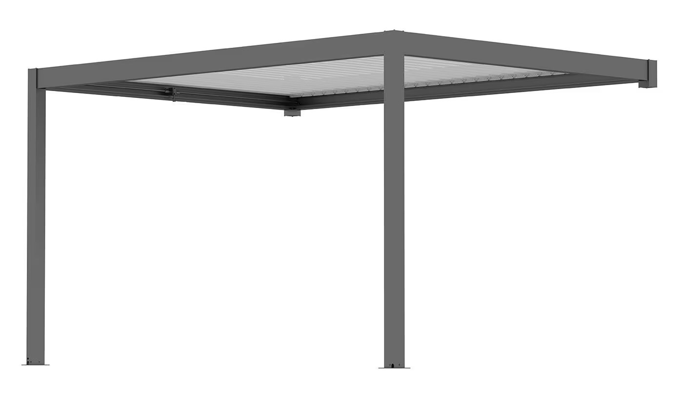 Motorisierte bioklimatische Alu-Pergola Edinbourg 4x3m 34NB Anthrazit & weiß