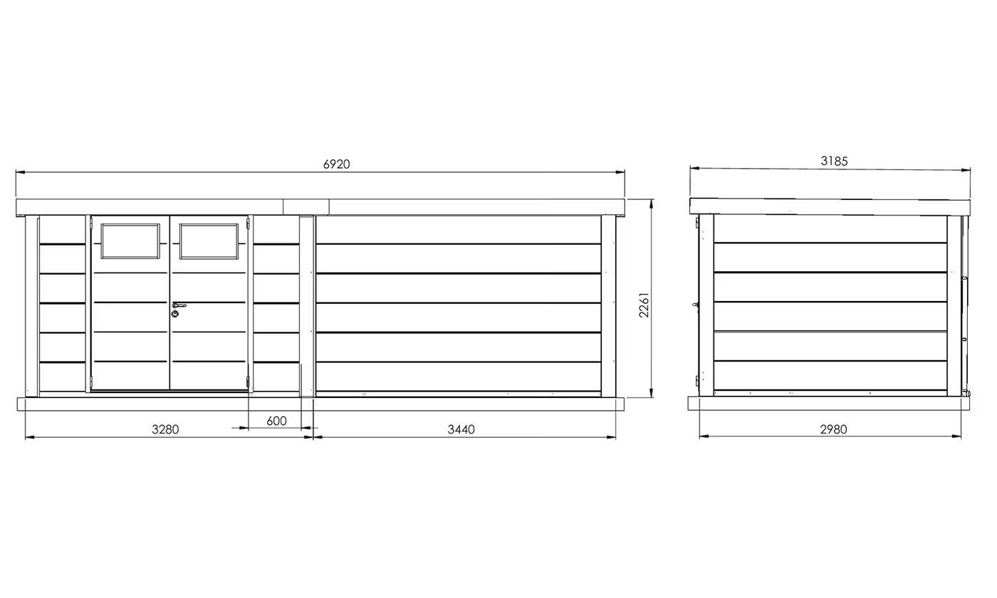 Metall-Gartenhaus Eléganto 3330 Anthrazit | Telluria – Bild 3