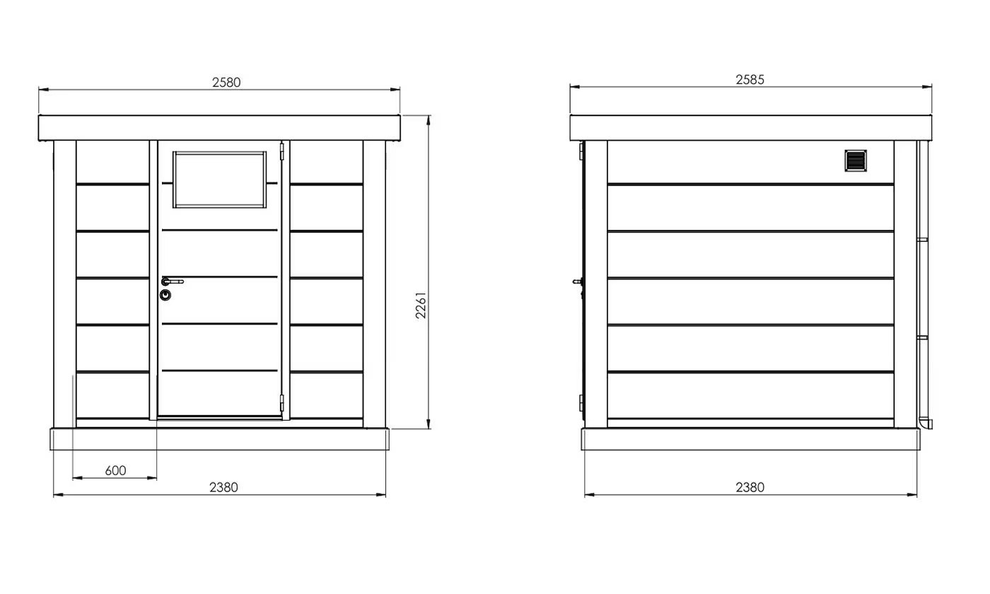 Metall-Gartenhaus Eléganto / Classico / 2424 / Hellgrau 238 x 238 | Premium Metall-Gartenhaus Telluria – Bild 3