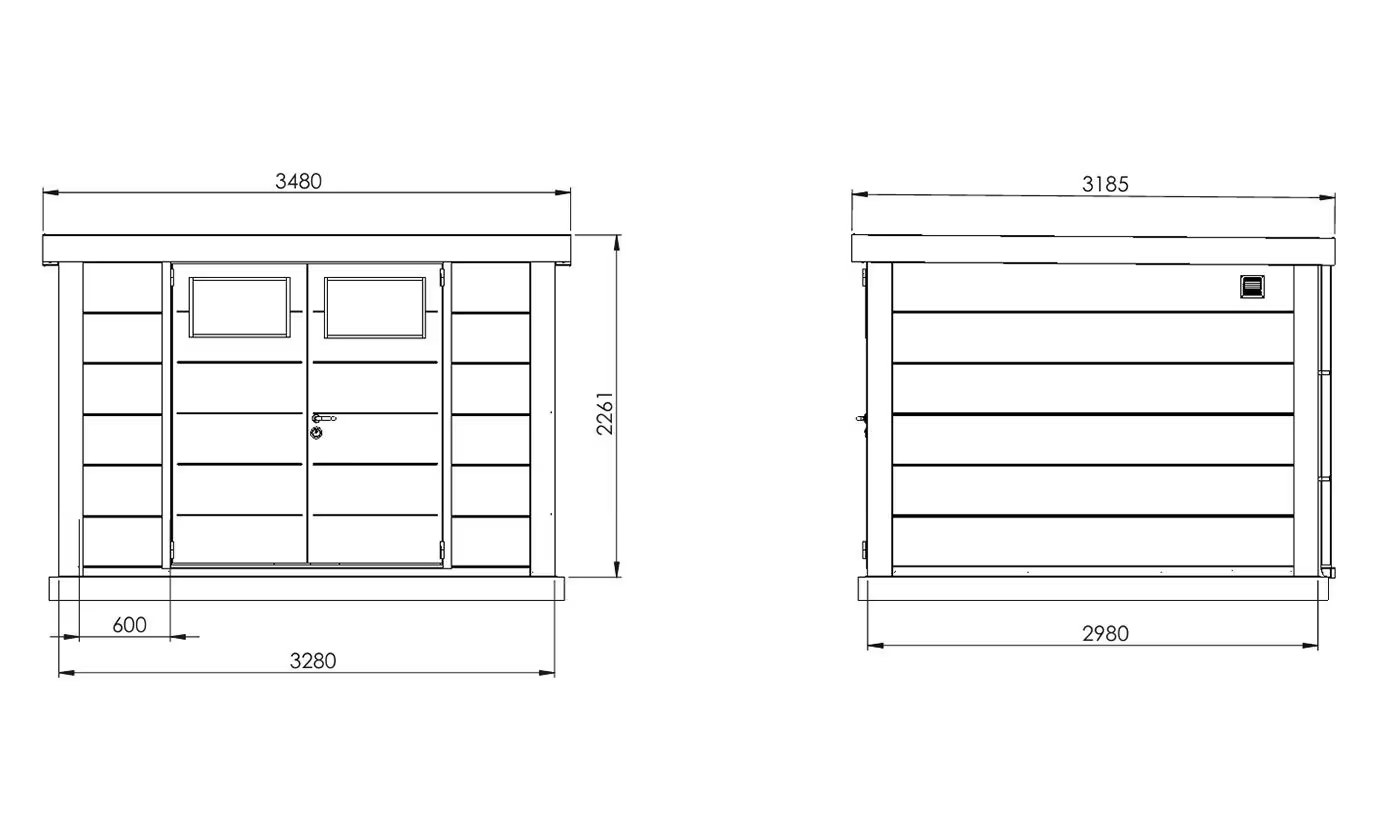 Metall-Gartenhaus Eléganto / Classico / 3330 / Anthrazit 328 x 298 | Premium Metall-Gartenhaus Telluria – Bild 3