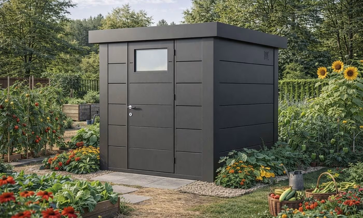 Metall-Gartenhaus Eléganto / Classico / 2121 / Anthrazit 208 x 208 | Premium Metall-Gartenhaus Telluria – Bild 4