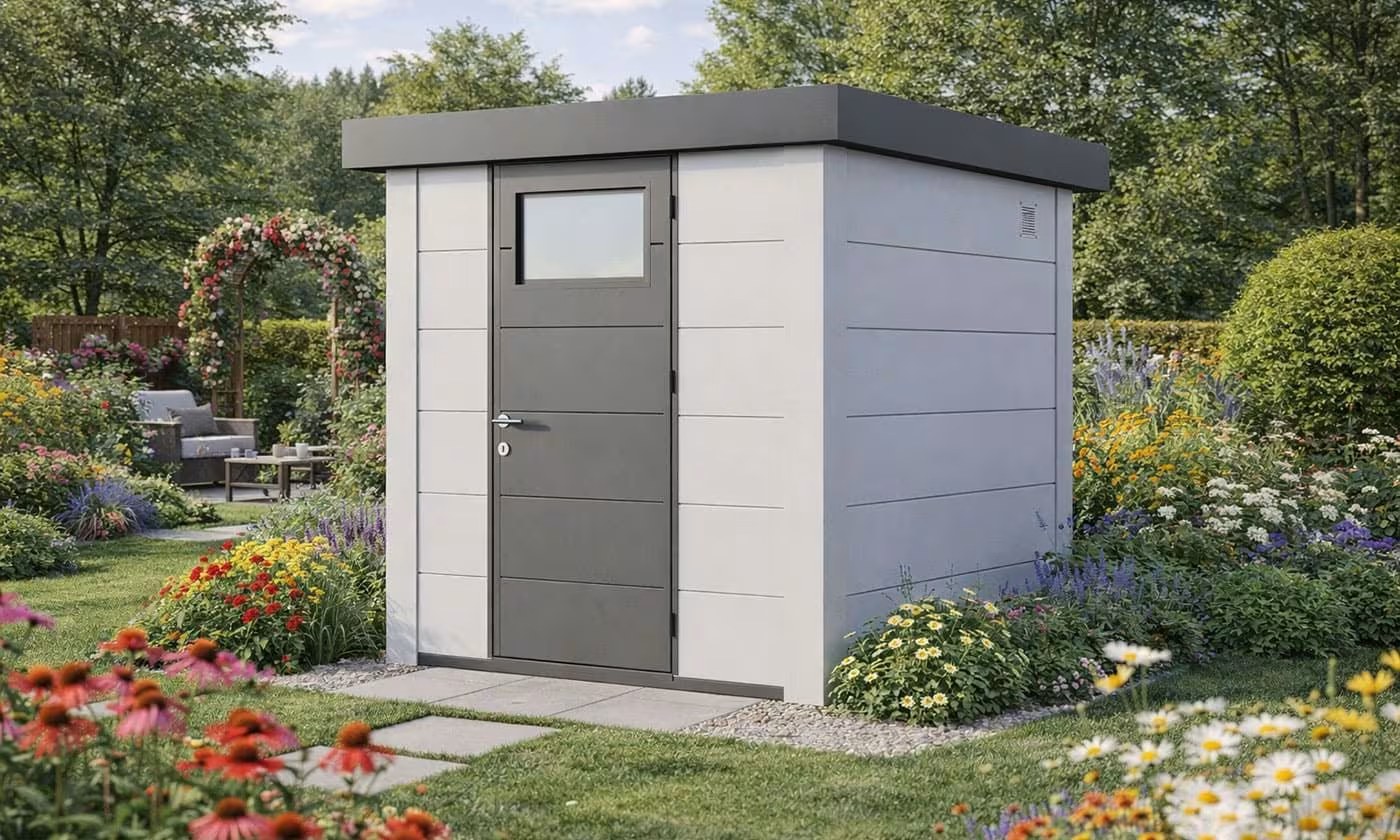 Metall-Gartenhaus Eléganto / Classico / 2121 / Weiß 208 x 208 | Premium Metall-Gartenhaus Telluria – Bild 4