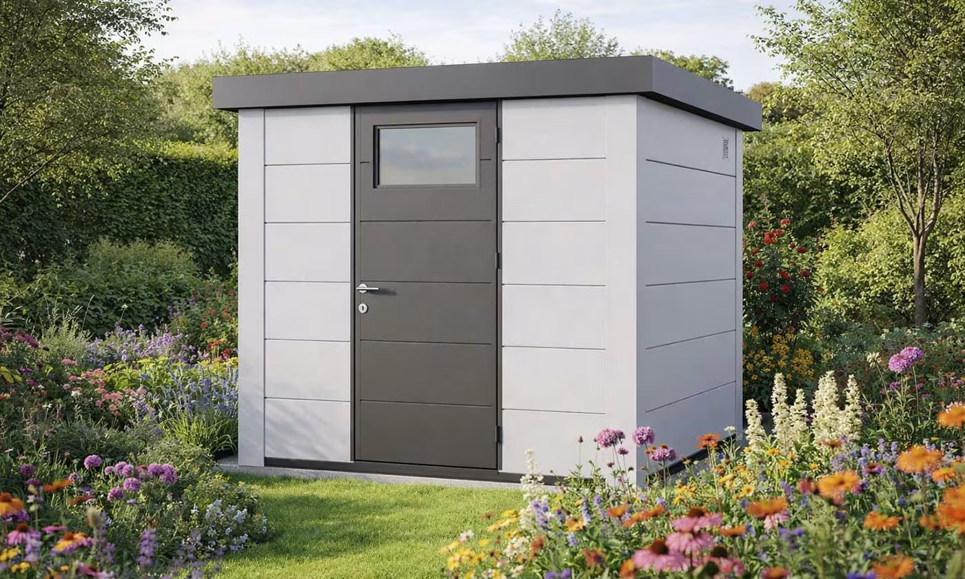 Metall-Gartenhaus Eléganto / Classico / 2424 / Weiß 238 x 238 | Premium Metall-Gartenhaus Telluria – Bild 4