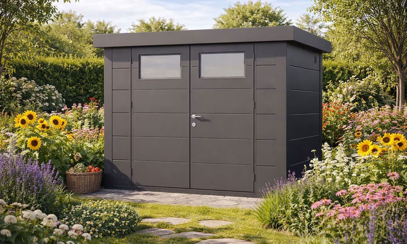 Metall-Gartenhaus Eléganto / Classico / 2721 / Anthrazit 268 x 208 | Premium Metall-Gartenhaus Telluria – Bild 4