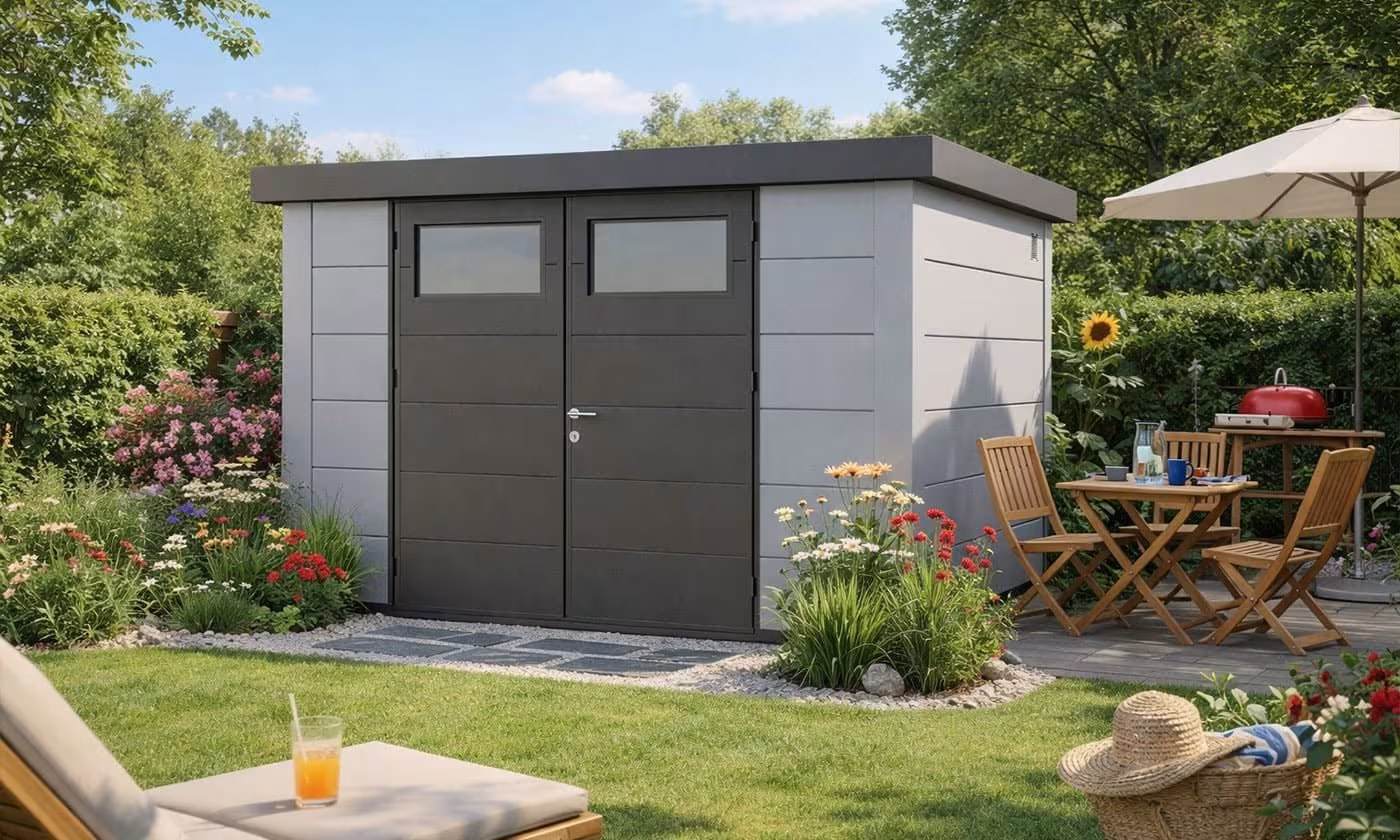 Metall-Gartenhaus Eléganto / Classico / 3030 / Weiß 298 x 298 | Premium Metall-Gartenhaus Telluria – Bild 4