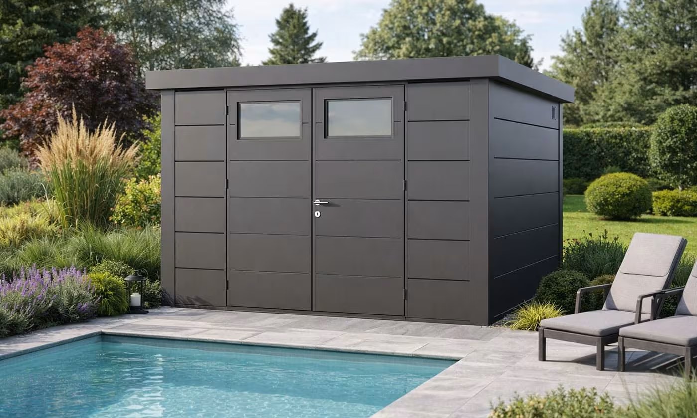 Metall-Gartenhaus Eléganto / Classico / 3330 / Anthrazit 328 x 298 | Premium Metall-Gartenhaus Telluria – Bild 4