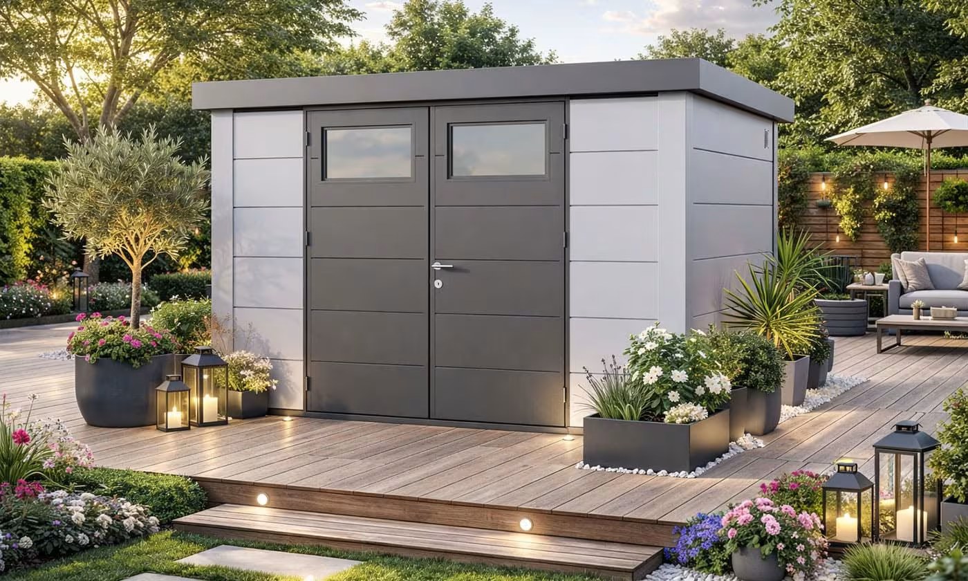 Metall-Gartenhaus Eléganto / Classico / 3330 / Weiß 328 x 298 | Premium Metall-Gartenhaus Telluria – Bild 4