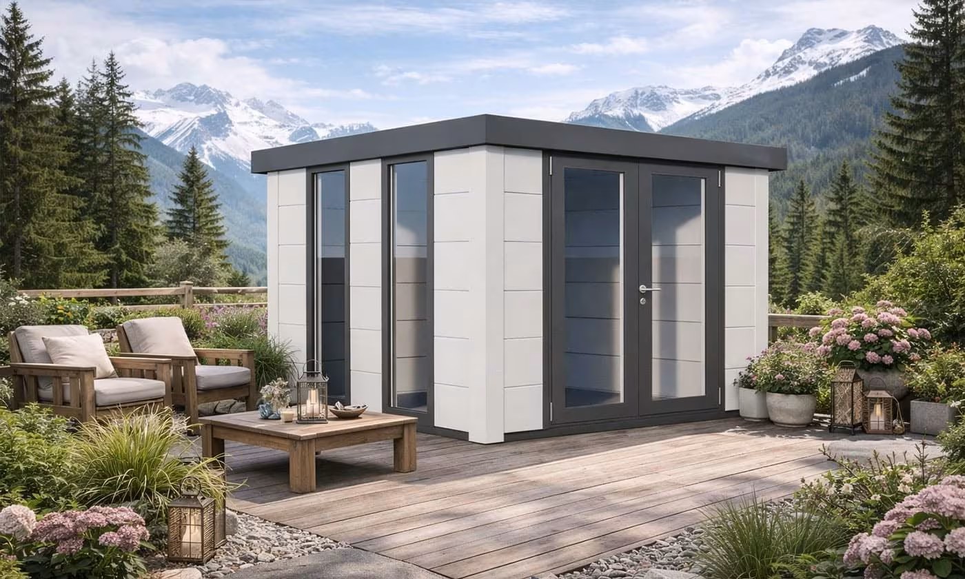 Metall-Gartenhaus Telluria Luminato 3030 Weiß 298×298 cm – Bild 4