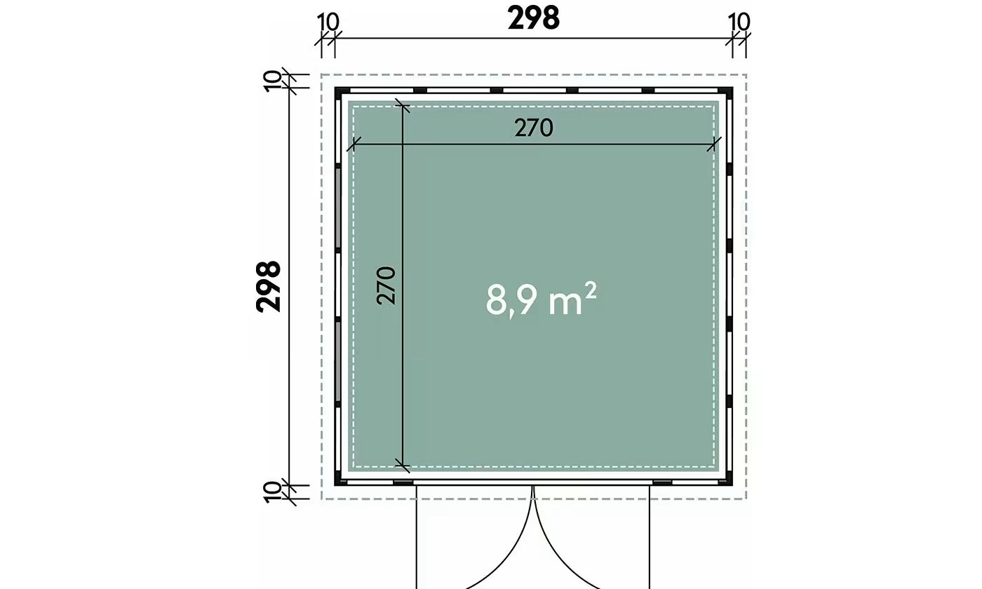 Metall-Gartenhaus Telluria Luminato 3030 Weiß AB 298×298 cm – Bild 5
