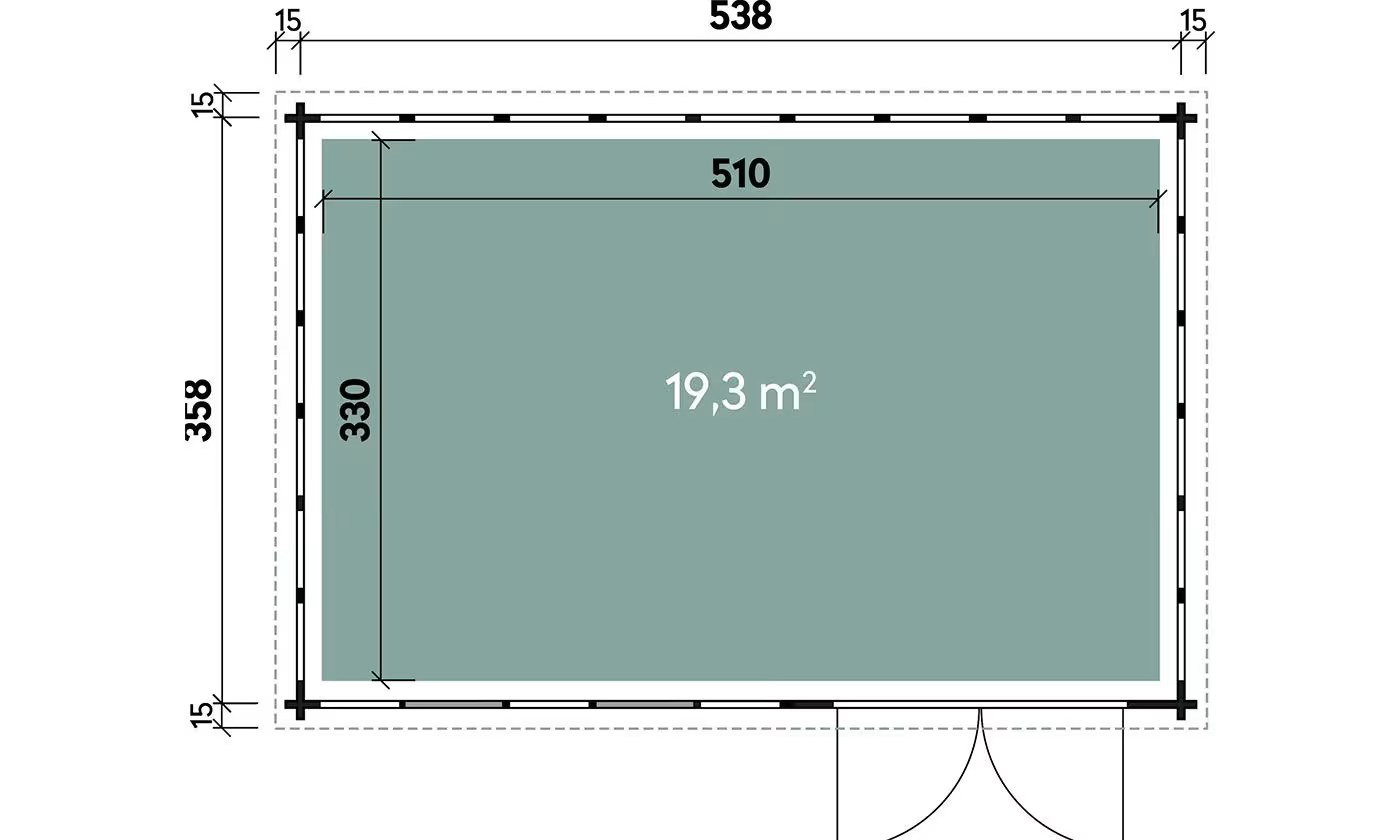 Metall-Gartenhaus Telluria Luminato 5436+ Hellgrau 538×358 cm – Bild 5