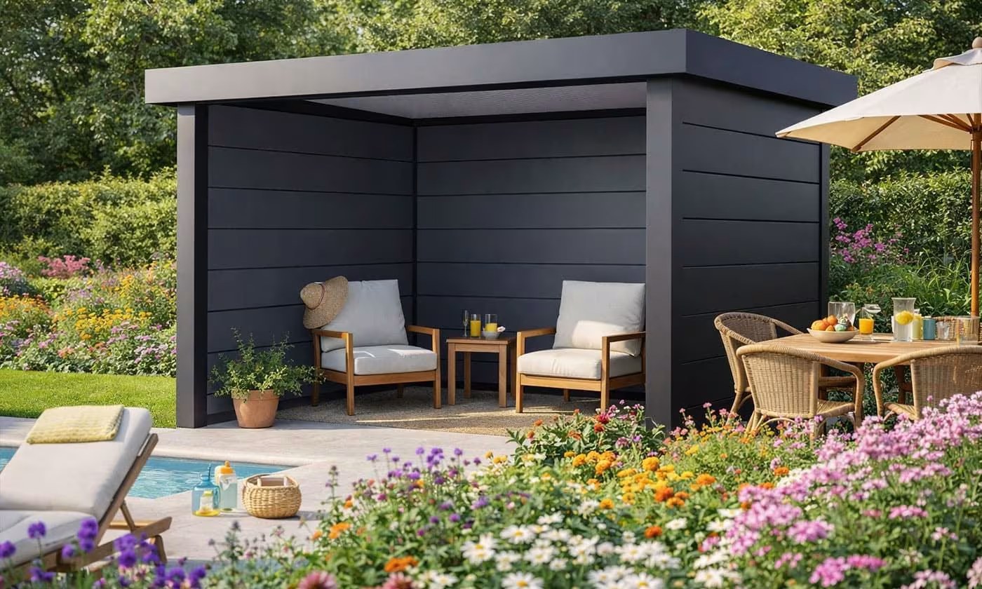 Metall-Poolhaus Singolo 3630 Anthrazit | Telluria – Bild 5