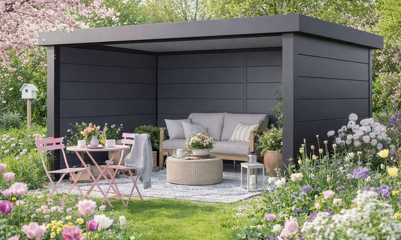 Metall-Poolhaus Singolo 4836 Anthrazit | Telluria – Bild 3