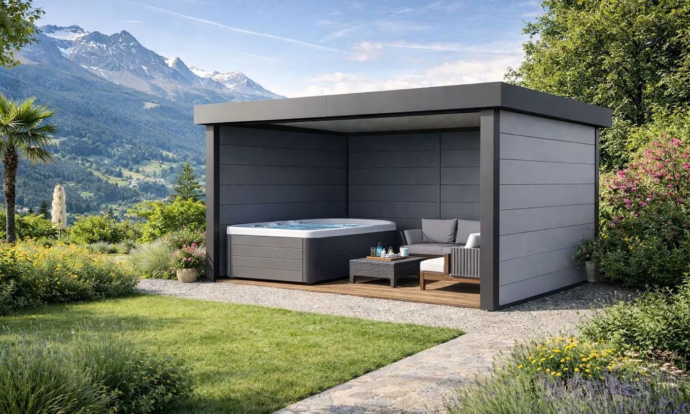 Metall-Poolhaus Singolo 4836 Weiß | Telluria – Bild 3
