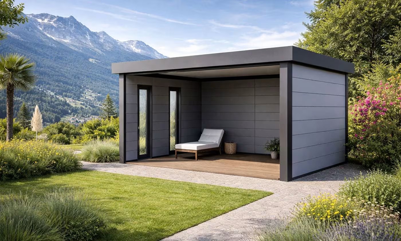 Metall-Poolhaus Singolo 4836 Weiß Fenster | Telluria – Bild 5