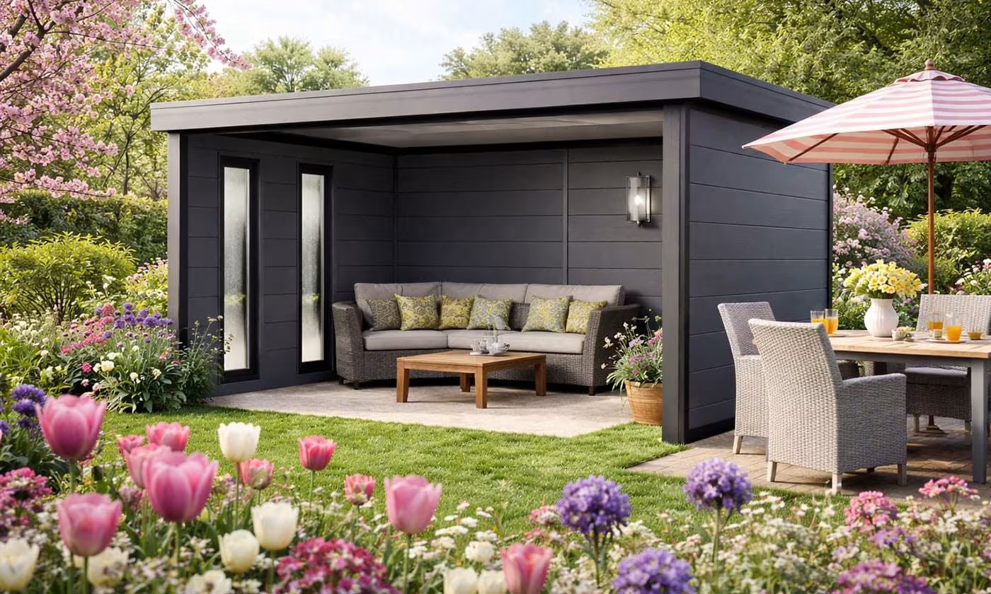 Metall-Poolhaus Singolo 4836 Hellgrau Fenster | Telluria – Bild 5