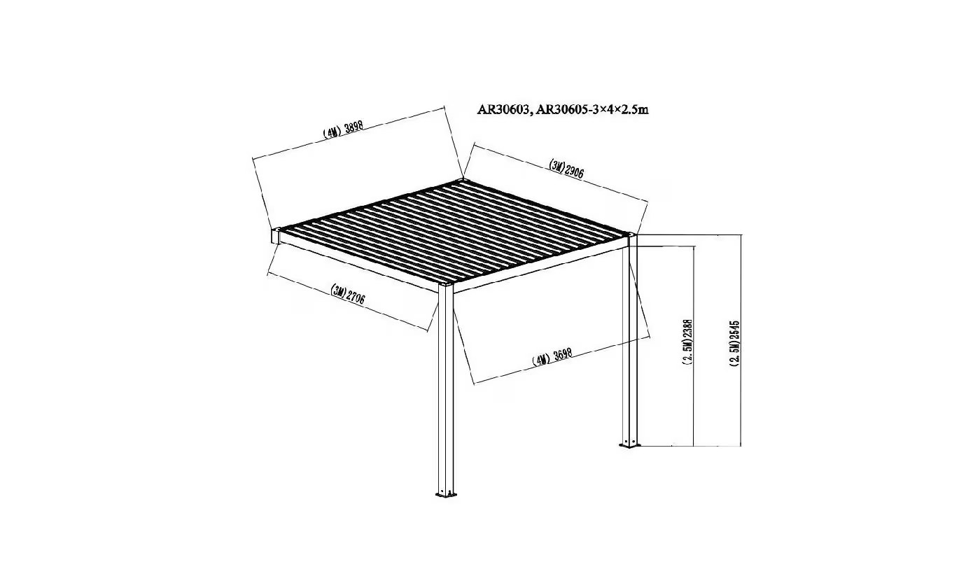 Motorisierte bioklimatische Alu-Pergola Edinbourg 4x3m 34NB Anthrazit & weiß – Bild 4