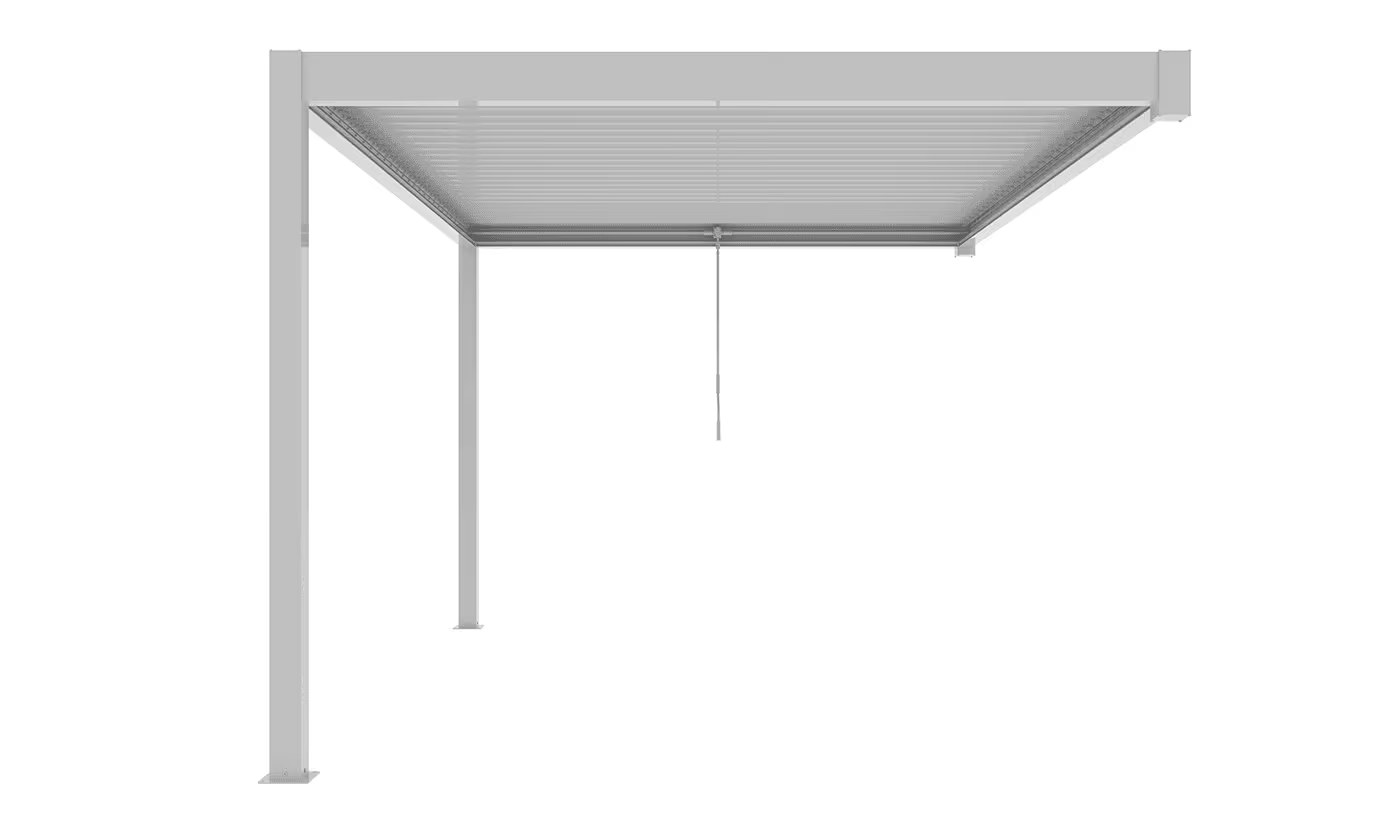 Manuelle bioklimatische Anlehn-Pergola Alu Chantilly 4x3m 34B weiß – Bild 4