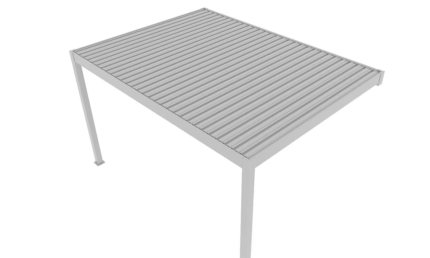 Manuelle bioklimatische Anlehn-Pergola Alu Chantilly 4x3m 34B weiß – Bild 5